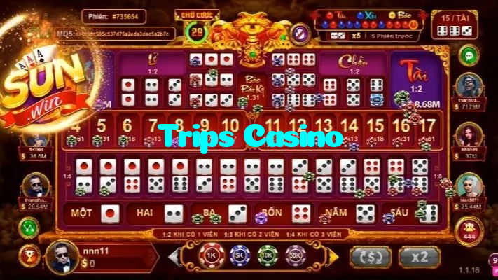 Trips Casino casino presented on mobile device in Pakistan with slots and live games